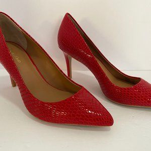 Calvin Klein Gayle Red Pointed Toe Pumps, Size 7